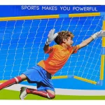Arco De Futbol Desarmable Infantil Con Pelota E Inflador Color Amarillo