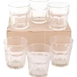Set X12 Vasos De Vidrio Hexagonal 335ml Color Transparente