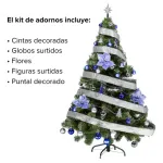 Arbol Navidad Tronador 1,50mts Azul Plata X40 Cybermonday