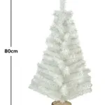Arbol De Navidad Blanco Mini 0,80mts Base De Tronco Natural
