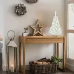 Arbolito Navidad Mini 60cm Con Base De Tronco Natural