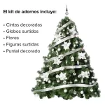 Arbolito Navidad Extra Lujo Patagonia 2.10mt + Adornos Plata