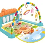 Gimnasio Piano Manta Con Sonajeros Para Bebes Y Con Sonidos Color Celeste Expreso Polar