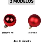 Adornos Navideños Set Bolas De Navidad 4cm X16 Unidades