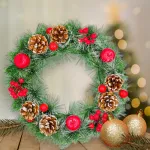 Corona Navideña Decorada Adornos Navidad 38cm 