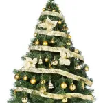 Arbolito Navidad Montañes Deluxe 1.80mt + Decoración Oro 