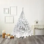 Arbol De Navidad Blanco Montañes Deluxe 1,50mts Pie Metal