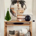 Arbolito Navidad Mini 60cm Con Base De Tronco Natural