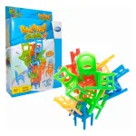 Torre De Sillas Juego De Mesa Equilibrio Balance Chairs Color Rojo