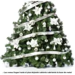 Arbolito Navidad Extra Lujo Patagonia 2.10mt + Adornos Plata