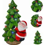 Adorno Ceramica Arbol De Navidad Papa Noel 23cm Con Luz