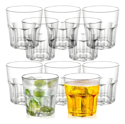 Producto Set X12 Vasos De Vidrio Hexagonal 335ml Color Transparente Imagen