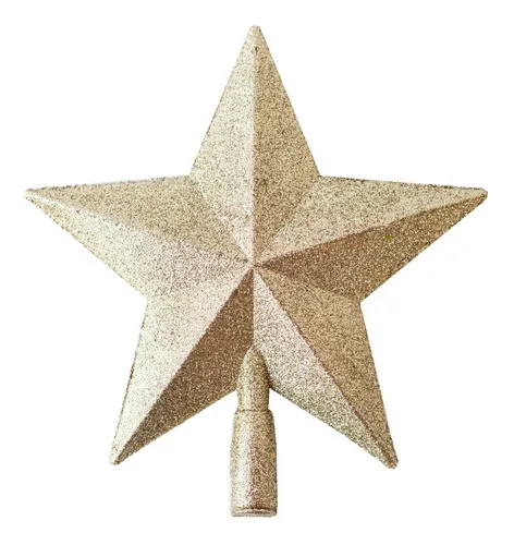 Producto Estrella Puntal Dorado 15cm Para Arbol De Navidad  Imagen