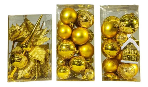 Producto Kit Adornos Navidad Oro 60 Piezas Imagen