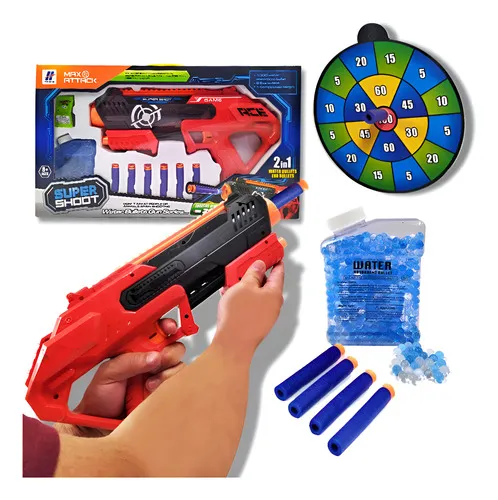 Producto Pistola Hidrogel Arma De Juguete Lanzador 2 En 1 Bala Dardos Imagen