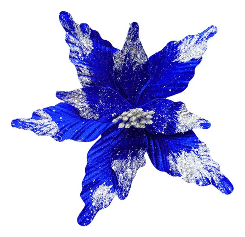 Producto Flor 25cm Azul Arbol De Navidad Adornos Decoración X4u  Imagen