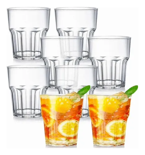 Producto Set X6 Vasos De Vidrio Hexagonal 335ml Color Transparente Imagen