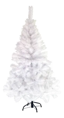 Producto Arbol De Navidad Arbolito Pino Blanco Tronador De Lujo 1.50m Pie Metal Deco Imagen