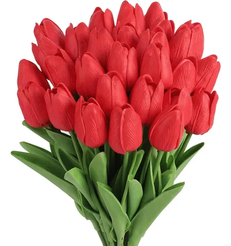 Producto Tulipan Artificial Flores Artificiales Decoracion Ramo X20 Imagen