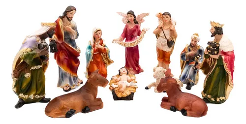Producto Pesebre Navideño Figuras Sagrada Familia Ceramica Artesanal Imagen