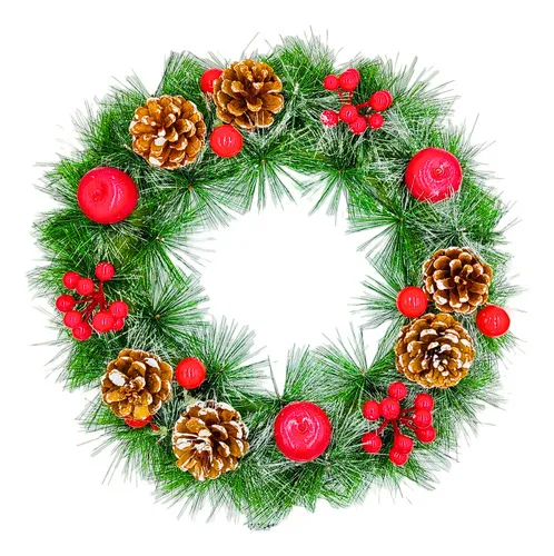 Producto Corona Navideña Decorada Adornos Navidad 38cm  Imagen
