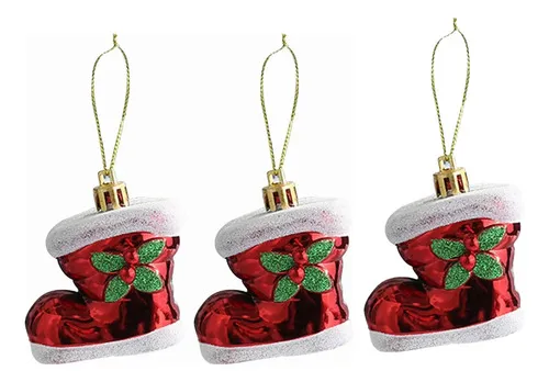 Producto Adornos Colgante Navideño Decoración Navidad Botas X3 Imagen