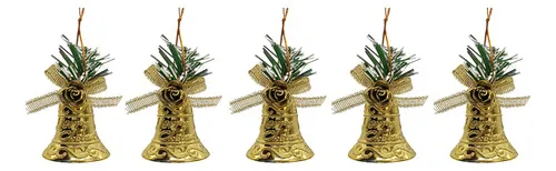 Producto Set X5 Campanas Adornos Colgante Navideño Decoración Navidad Imagen