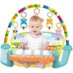 Gimnasio Piano Manta Con Sonajeros Para Bebes Y Con Sonidos Color Celeste Expreso Polar