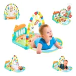 Gimnasio Piano Manta Con Sonajeros Para Bebes Y Con Sonidos Color Celeste Expreso Polar