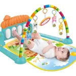 Gimnasio Piano Manta Con Sonajeros Para Bebes Y Con Sonidos Color Celeste Expreso Polar