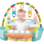 Gimnasio Piano Manta Con Sonajeros Para Bebes Y Con Sonidos Color Celeste Expreso Polar
