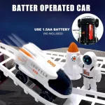 Pista De Autos Espacial Cohete Muñecos Astronauta Carreras Color Blanco