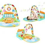 Gimnasio Piano Manta Con Sonajeros Para Bebes Y Con Sonidos Color Celeste Expreso Polar