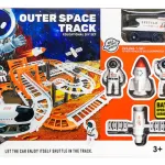Pista De Autos Espacial Cohete Muñecos Astronauta Carreras Color Blanco