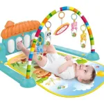 Gimnasio Piano Manta Con Sonajeros Para Bebes Y Con Sonidos Color Celeste Expreso Polar