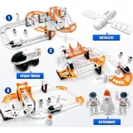 Pista De Autos Espacial Cohete Muñecos Astronauta Carreras Color Blanco
