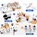 Pista De Autos Espacial Cohete Muñecos Astronauta Carreras Color Blanco