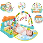 Gimnasio Piano Manta Con Sonajeros Para Bebes Y Con Sonidos Color Celeste Expreso Polar