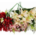 Ramo Flor De Lirio Flores Artificiales 30cm Decoración X1