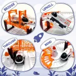 Pista De Autos Espacial Cohete Muñecos Astronauta Carreras Color Blanco