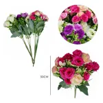 Ramo Mini Rosa Rococo Flores Artificiales 30cm Decoración X1