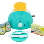 Tostadora Con Accesorios Juguete Con Mecanismo Real Cocina Color Agua