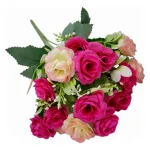 Ramo Mini Rosa Rococo Flores Artificiales 30cm Decoración X1