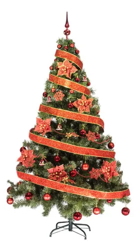 Producto Arbol Navidad Tronador Lujo 1,80mt + Kit 60 Rojo Cybermonday Imagen