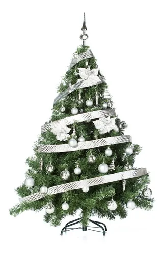 Producto Arbolito Navidad Montañes Deluxe 1.30mts Decoración Plata  Imagen