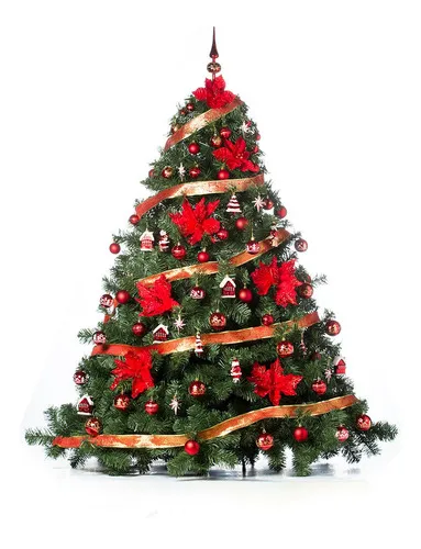 Producto Arbolito Navidad Extra Lujo Patagonia 2.10mt Rojo Decoración Imagen