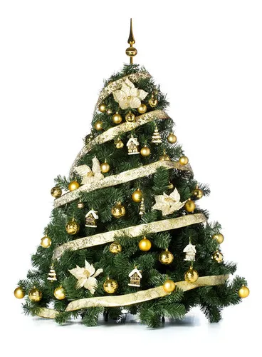 Producto Arbolito Navidad Extra Lujo Patagonia 1.30mt Con Adornos Oro Imagen