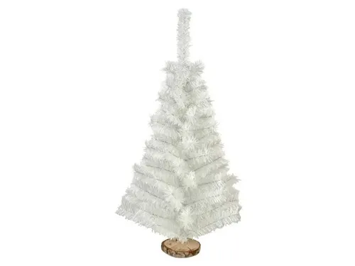 Producto Arbol De Navidad Blanco Mini 0,80mts Base De Tronco Natural Imagen