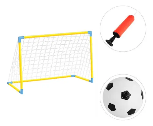Producto Arco De Futbol Desarmable Infantil Con Pelota E Inflador Color Amarillo Imagen