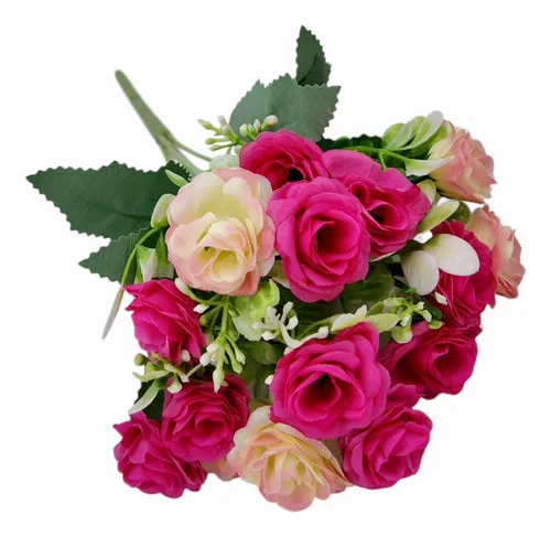 Producto Ramo Mini Rosa Rococo Flores Artificiales 30cm Decoración X1 Imagen